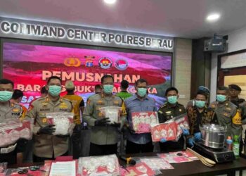 Kapolres Berau Pimpin Pemusnahan Sabu 2,8 Kilogram