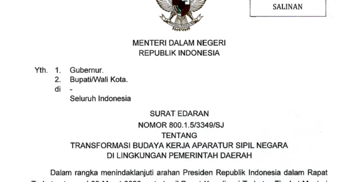 Ini Ketentuan Transformasi Budaya Kerja bagi ASN Pemda